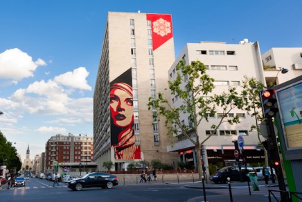 Rise Above Rebel, un mur de Shepard Fairey à Paris