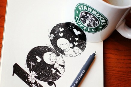 Des dessins chez Starbucks coffee