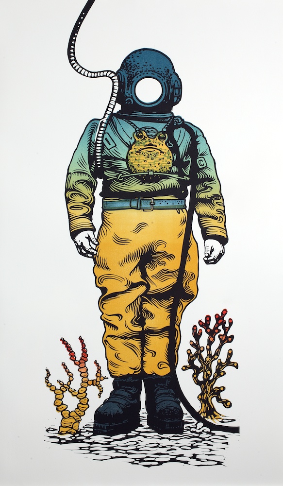 Deep Sea Diver by Linocutboy