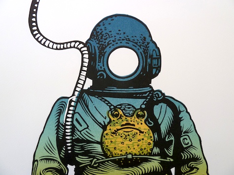 Deep Sea Diver by Linocutboy