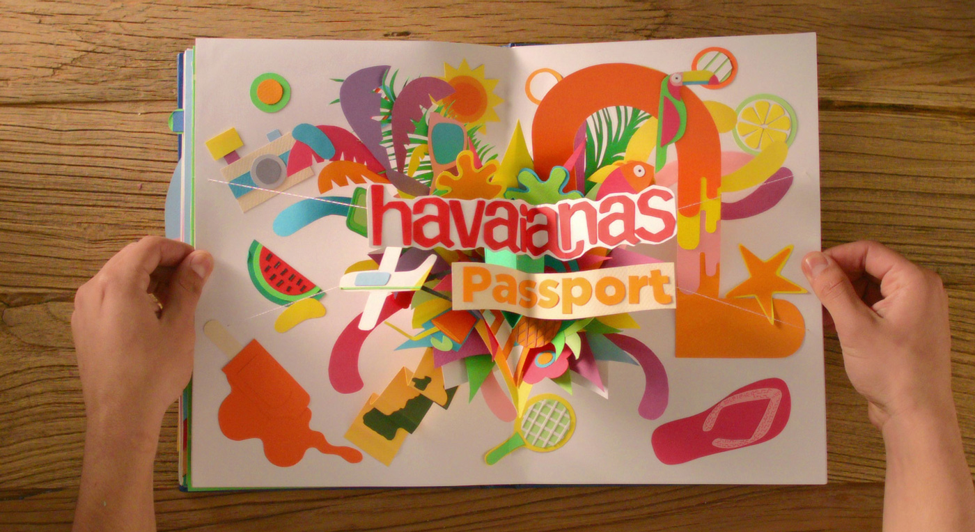 Noelia Lozano papercraft HAVAIANAS PASSPORT