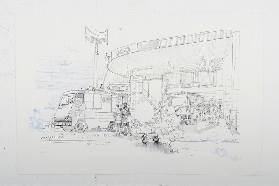 Zoer Velvet Street food Lithographie