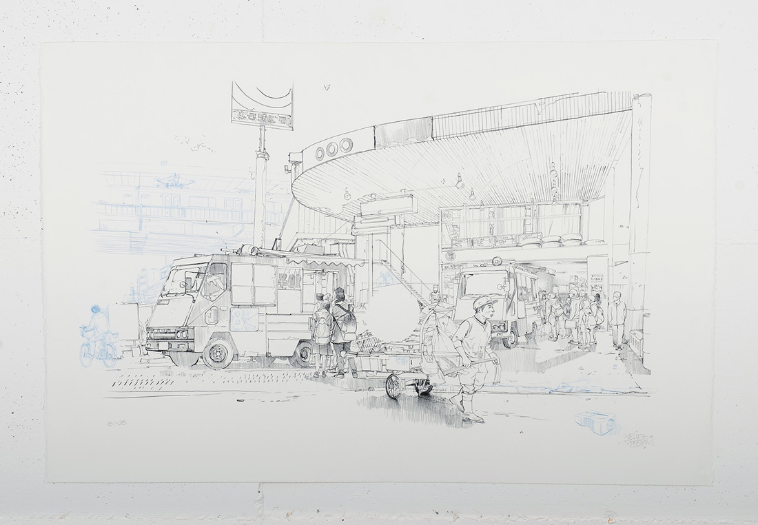 Zoer Velvet Street food Lithographie